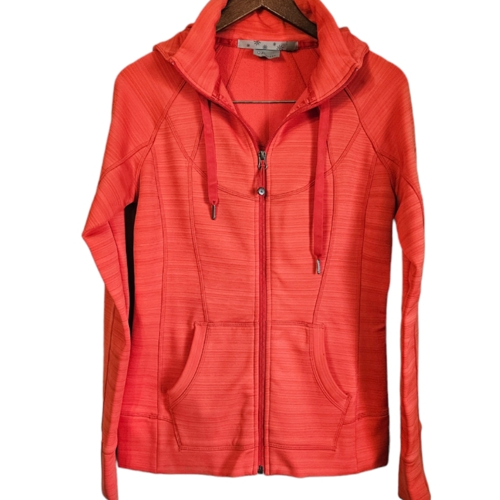 Athleta Women's Orange Strength Fleece Crossfit Full Zip Hoodie Sz M